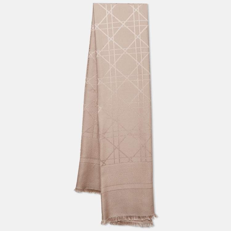 Dior Cannage squared Scarf – Rose des Vents / Ivory