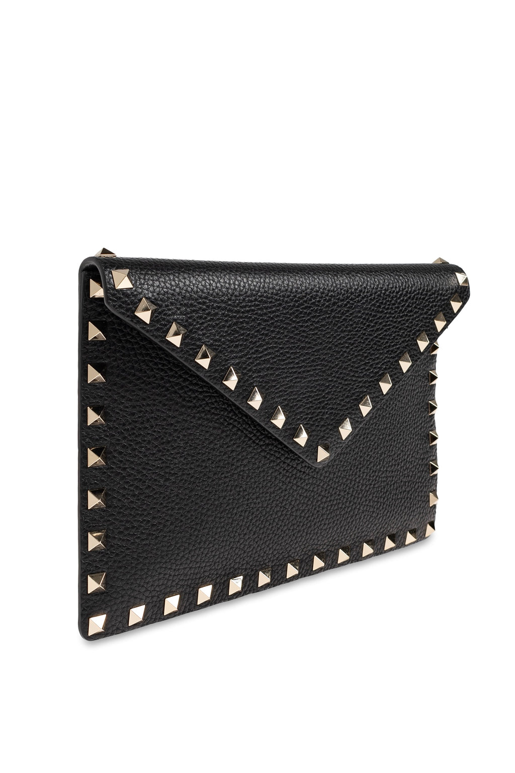 Valentino Garavani Rockstud Grainy Calfskin Pouch – Black