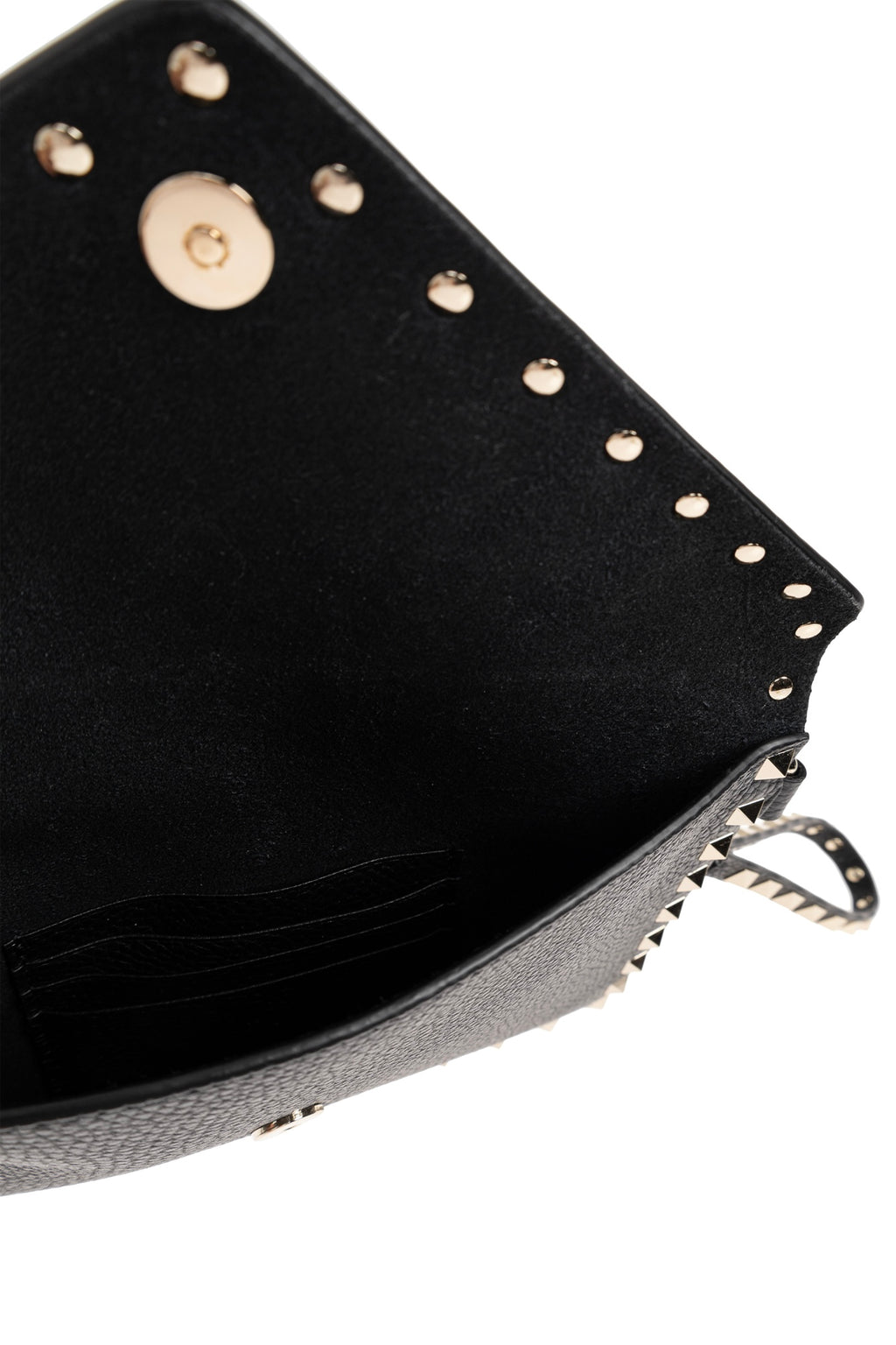 Valentino Garavani Rockstud Grainy Calfskin Pouch – Black