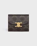 Celine Small Flap Wallet Triomphe in Triomphe Canvas – Tan