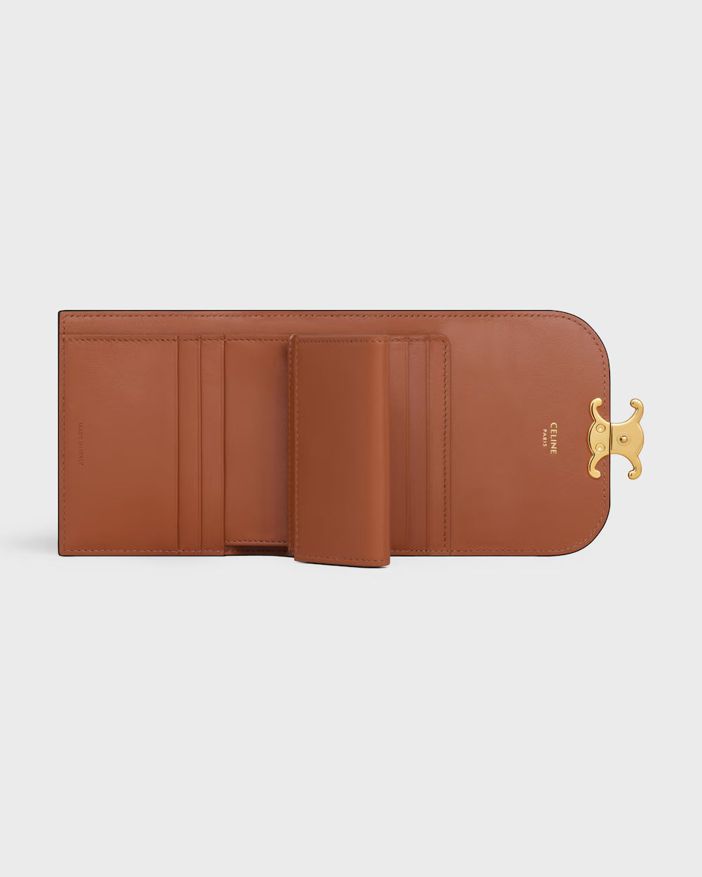 Celine Small Flap Wallet Triomphe in Triomphe Canvas – Tan