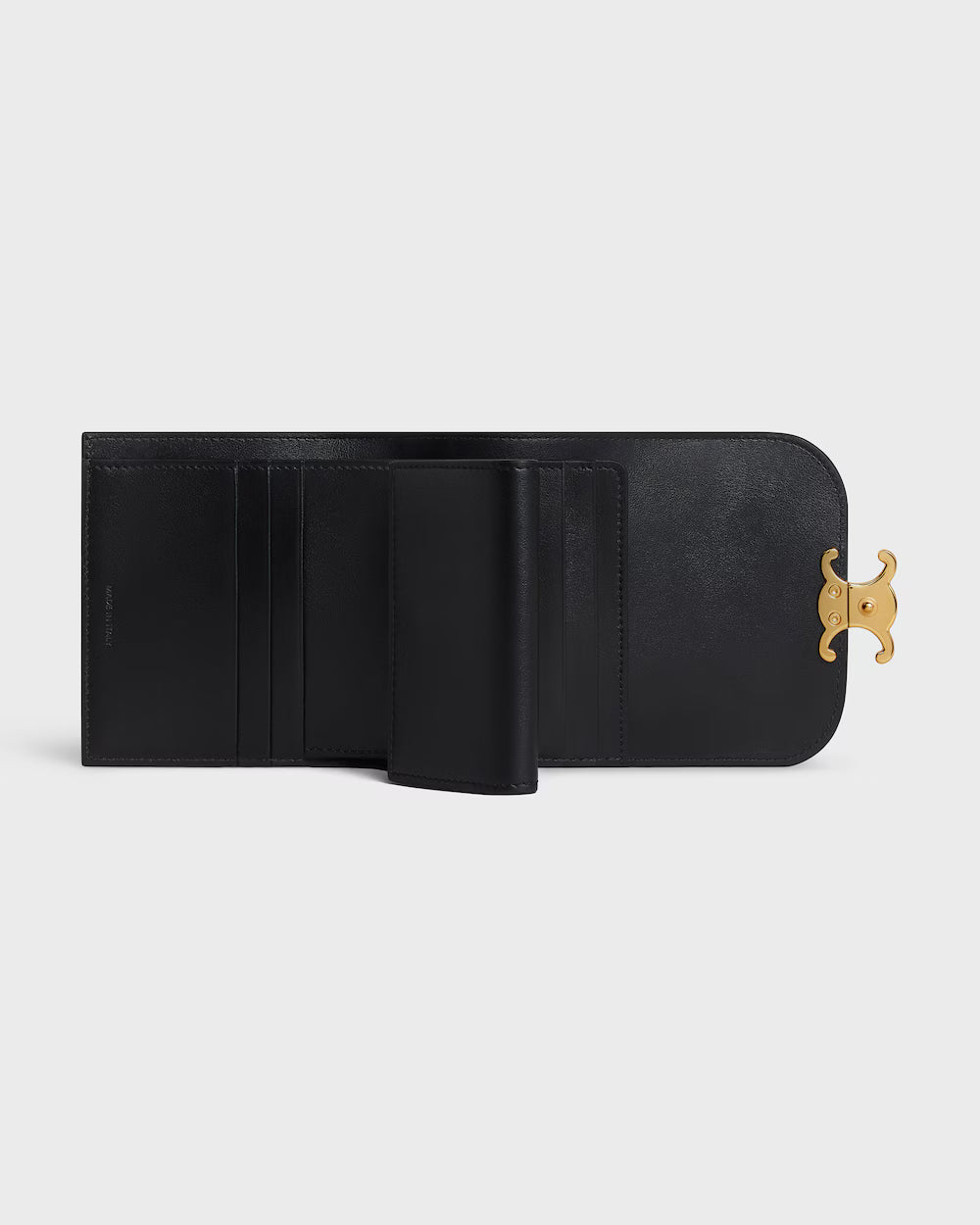 Celine Small Flap Wallet Triomphe in Shiny Calfskin – Black