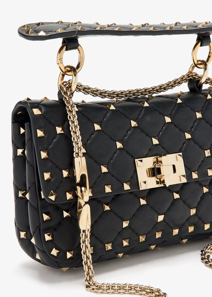 Valentino Garavani Medium Nappa Rockstud Spike Bag – Black