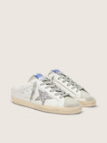 Golden Goose White & Silver Glitter super-Star sabot