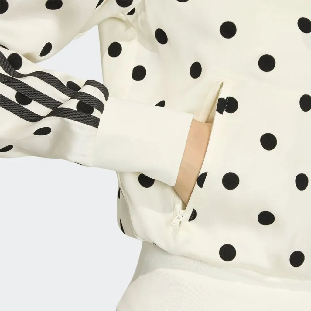 adidas Satin Polka Dots TT Track Top – Off White / Black