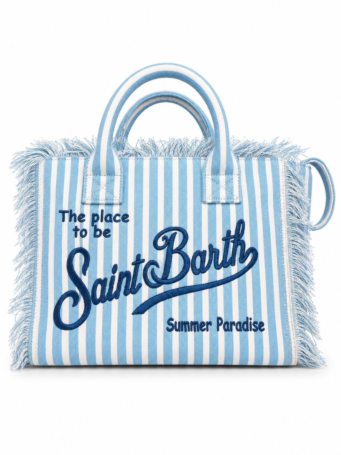 Saint Barth Striped Canvas Tote Bag – Blue & White