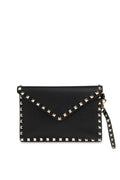 Valentino Garavani Rockstud Grainy Calfskin Pouch – Black