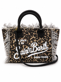 Saint Barth Leopard Print Fringe Tote Bag – Brown & Black