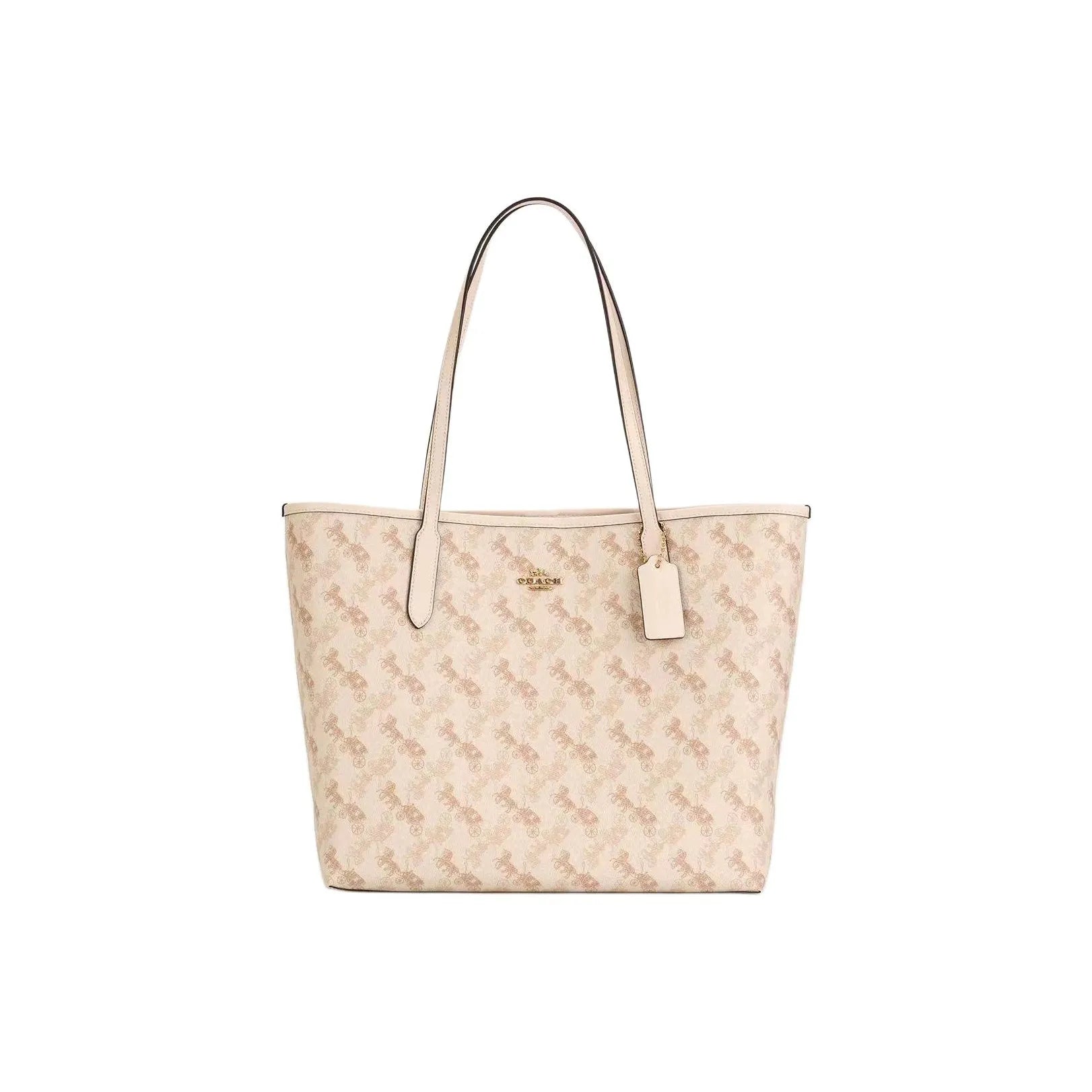 Coach City Tote with Horse and Carriage Print – Cream Beige