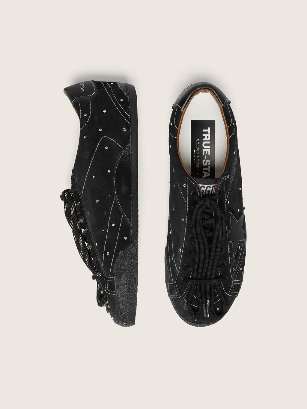 Golden Goose Super-Star Sneakers – Black Suede & Studs