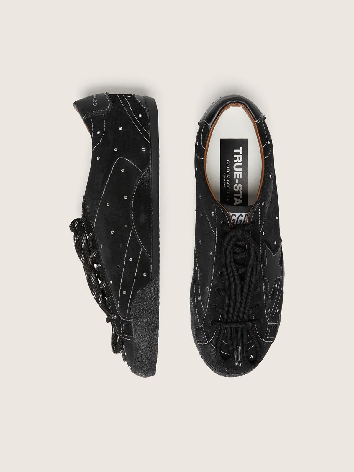 Golden Goose Super-Star Sneakers – Black Suede & Studs