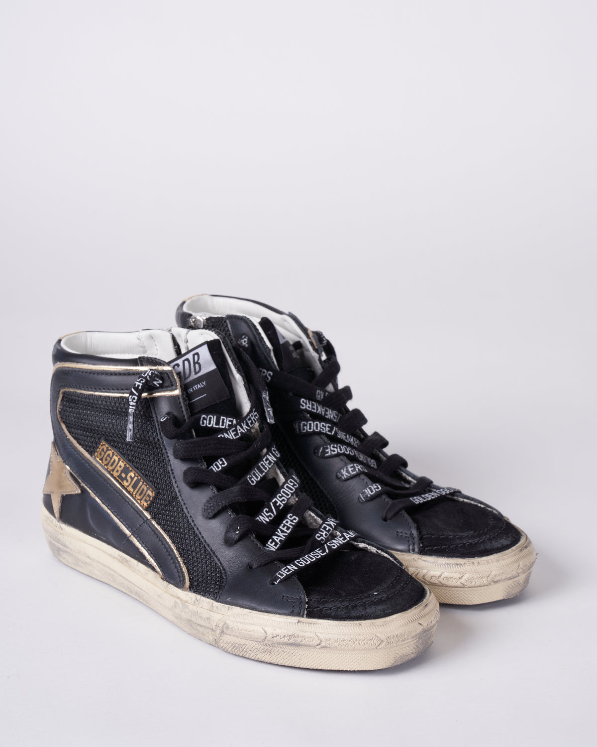 Golden Goose Black & Gold High-Top Sneakers