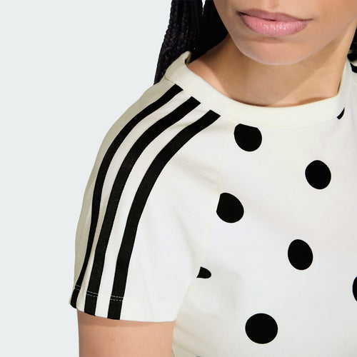 adidas Originals Slim Fit Cali Tee – Off White / Black Polka Dot
