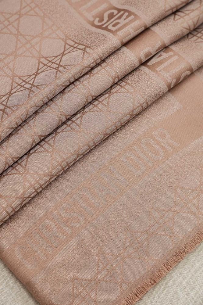 Dior Cannage squared Scarf – Rose des Vents / Ivory