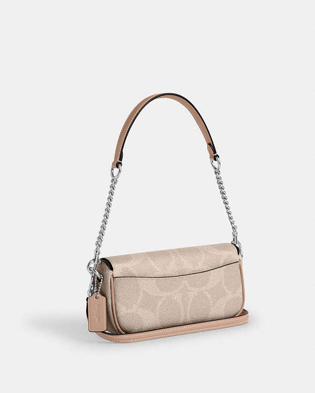Coach Hailey Flap Bag in Signature Canvas – Sand / Taupe