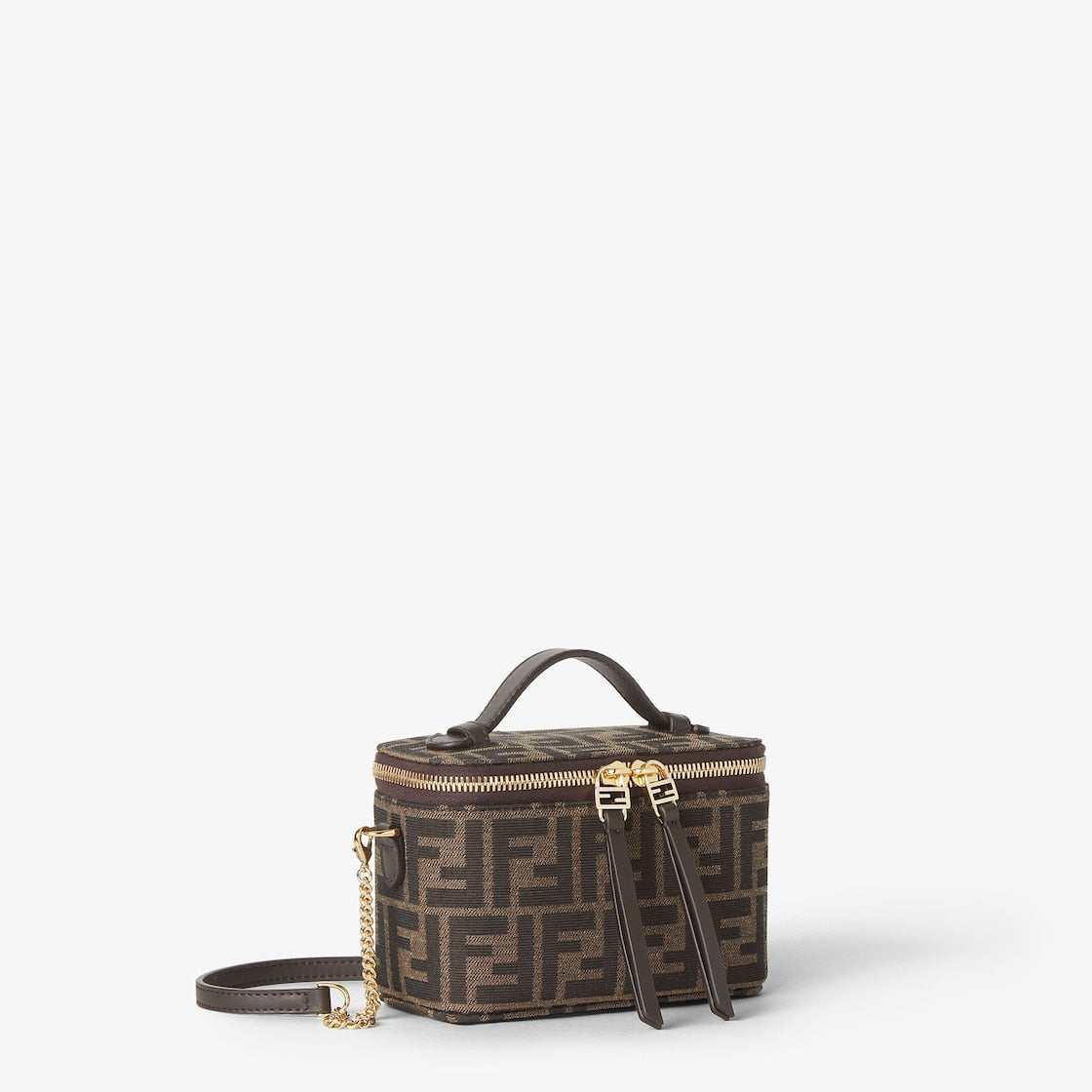 Fendi Vanity FF Jacquard Mini Bag – Tobacco Brown