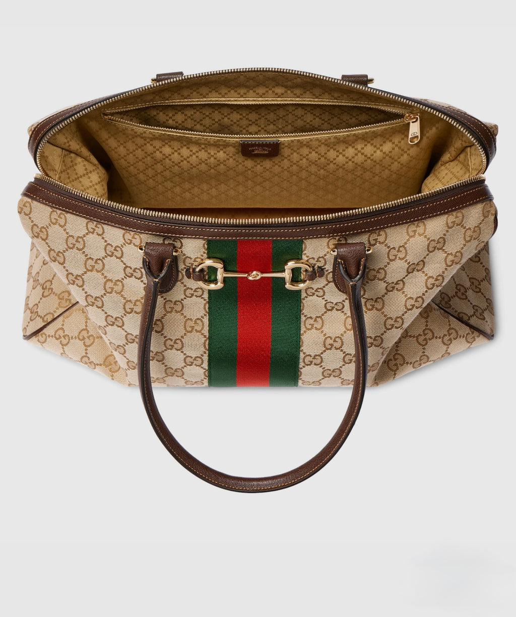 Gucci Borsetto Large Boston Bag – Sand & Brown GG Canvas