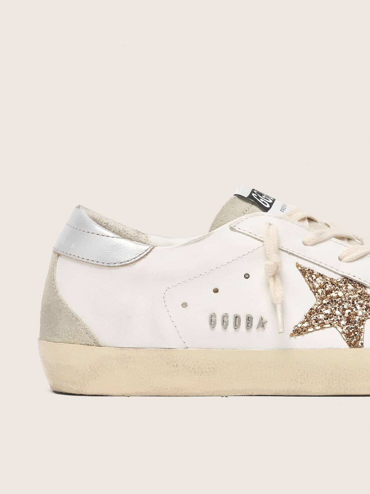 Golden Goose Super-Star Sneakers – White & Gold Glitter