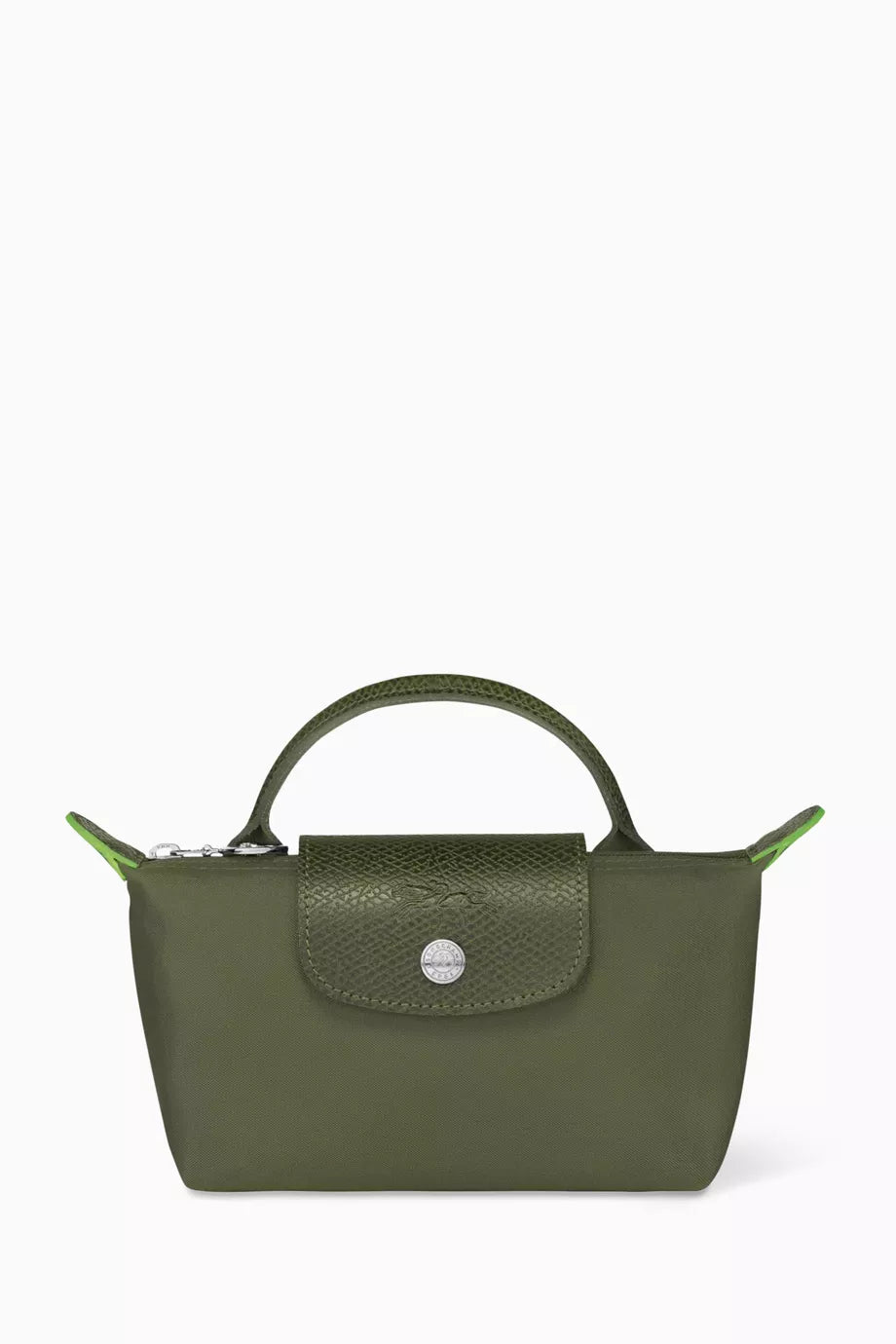 Longchamp Le Pliage Green Pouch with Handle