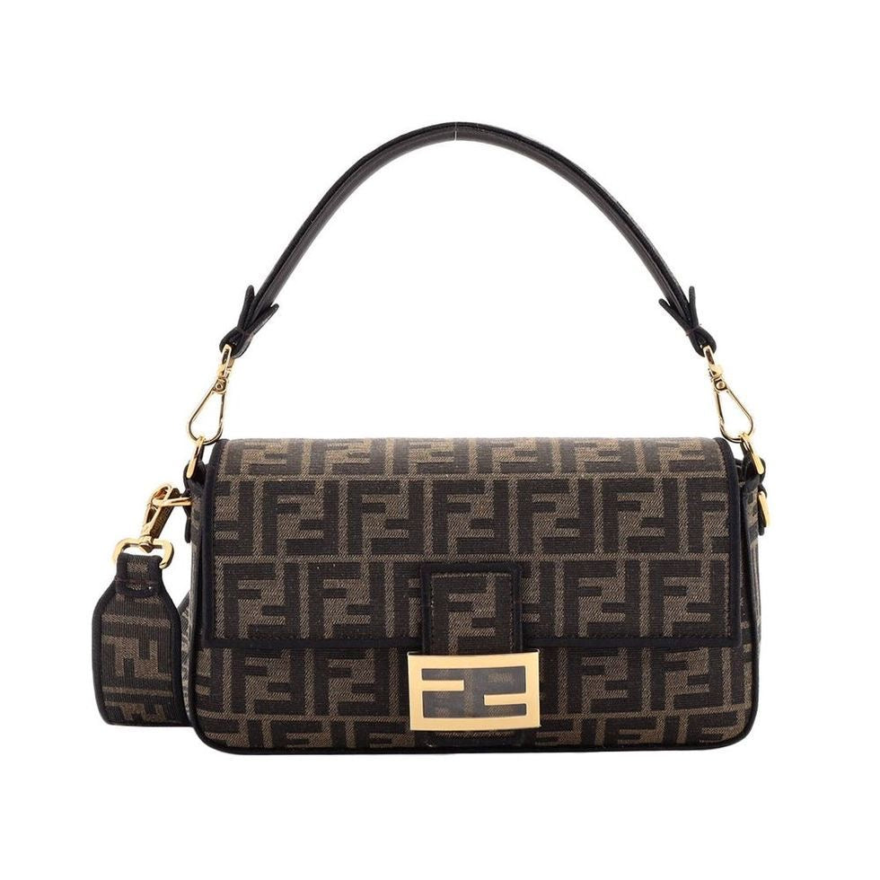 Fendi Baguette FF Zucca Jacquard Bag – Brown