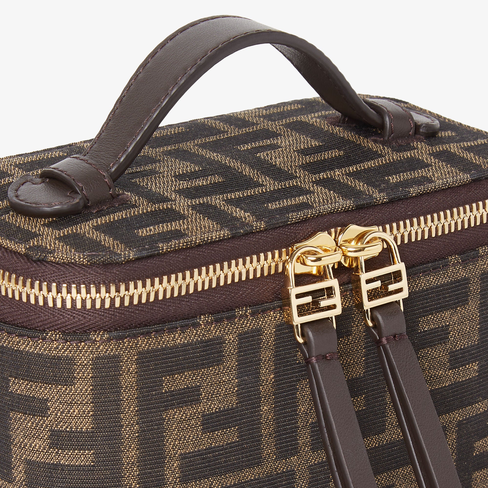 Fendi Vanity FF Jacquard Mini Bag – Tobacco Brown