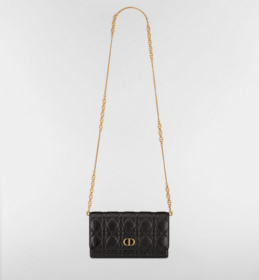 Dior Caro Pouch with Chain – Black