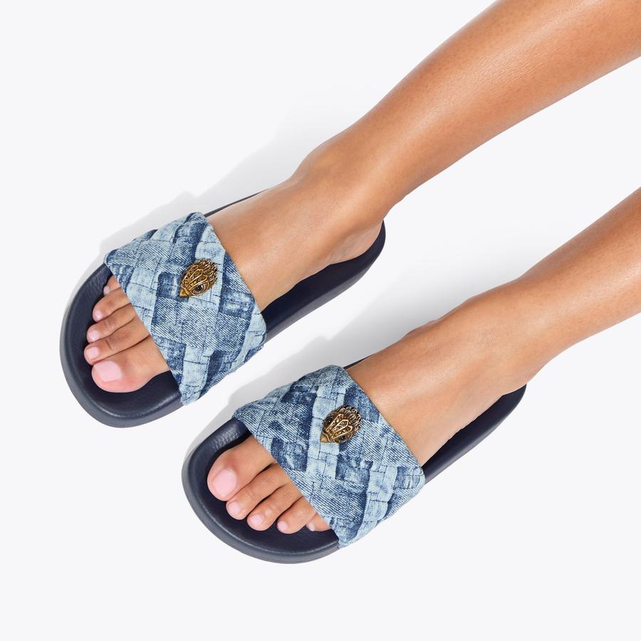 Kurt Geiger Meena Eagle Slide – Blue Denim