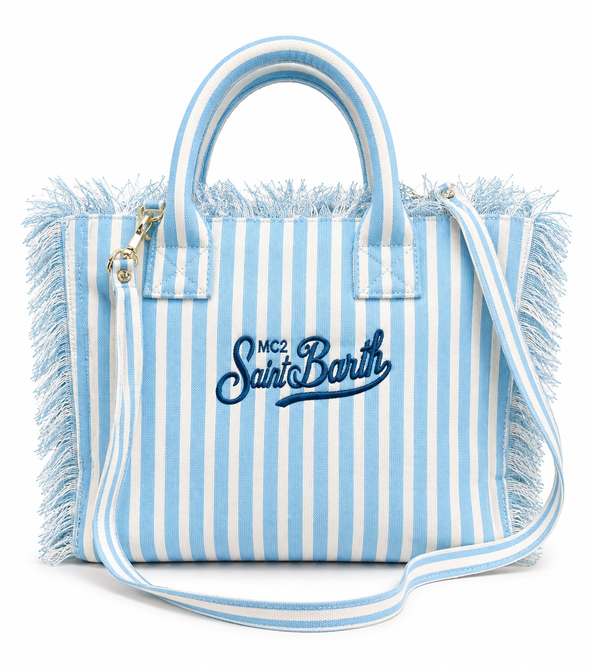 Saint Barth Striped Canvas Tote Bag – Blue & White