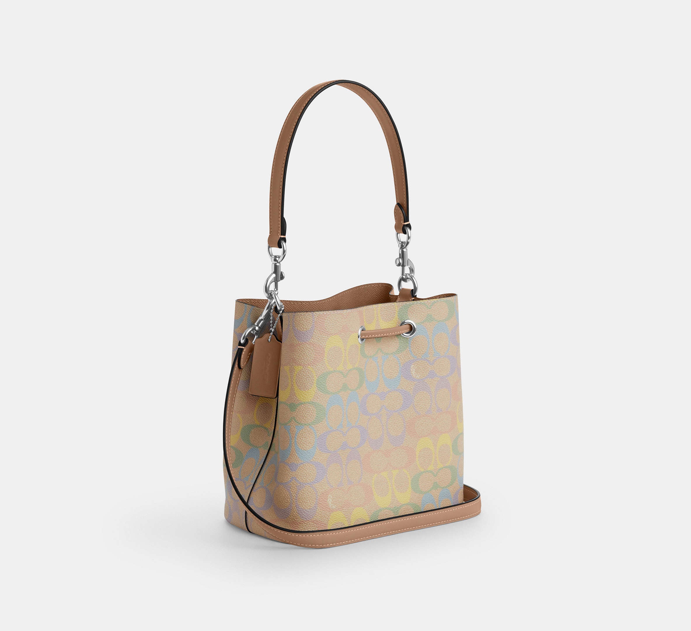 Coach Rowan Bucket Bag in Rainbow Signature Canvas