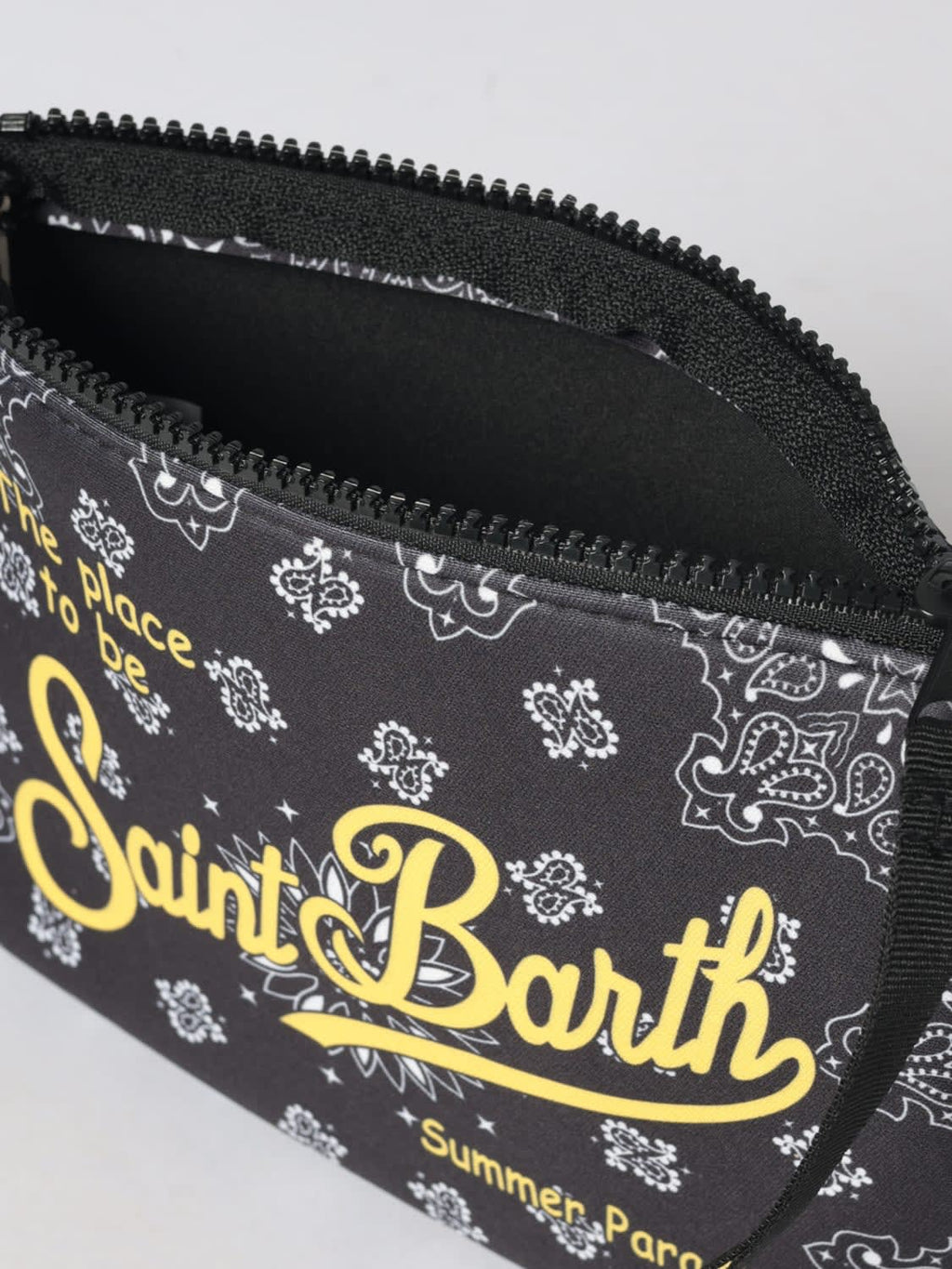 MC2 Saint Barth Aline Bandana Pouch – Black / Yellow