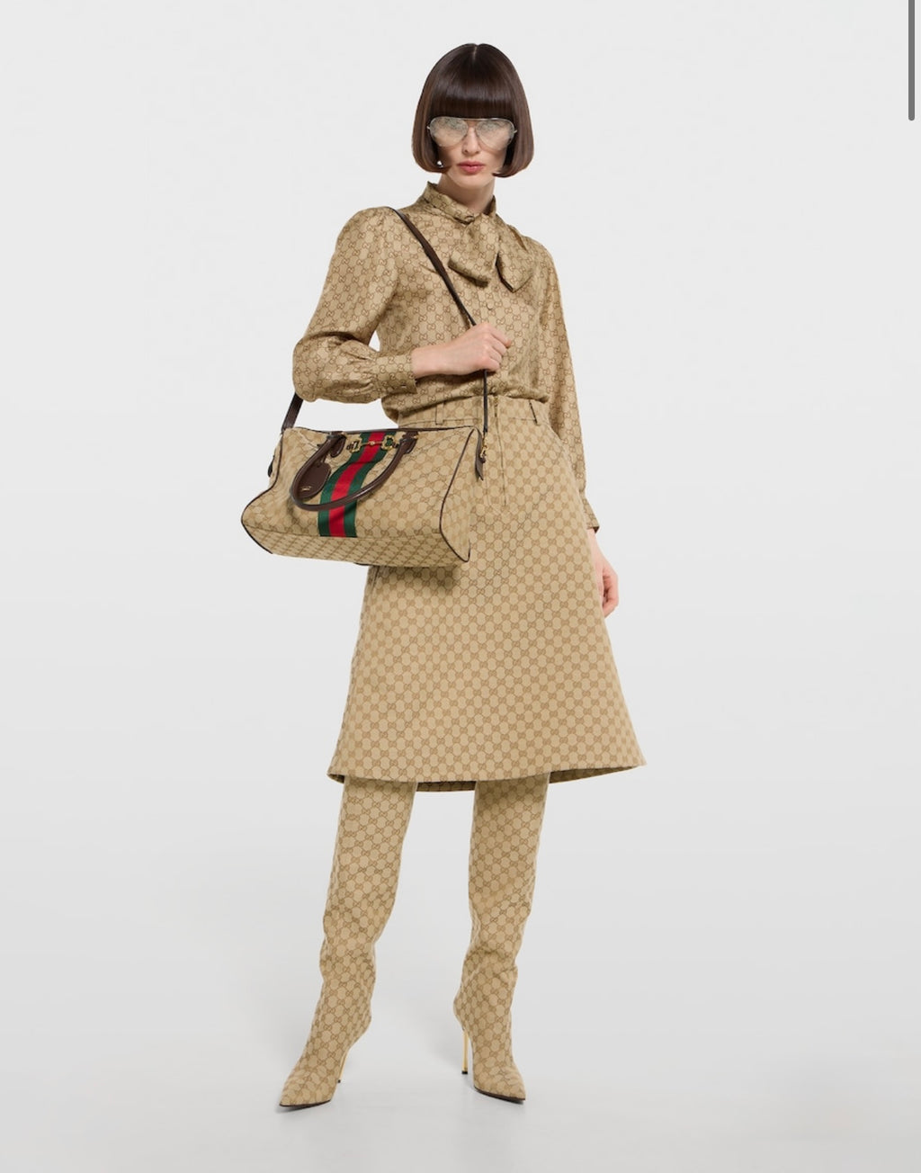 Gucci Borsetto Large Boston Bag – Sand & Brown GG Canvas