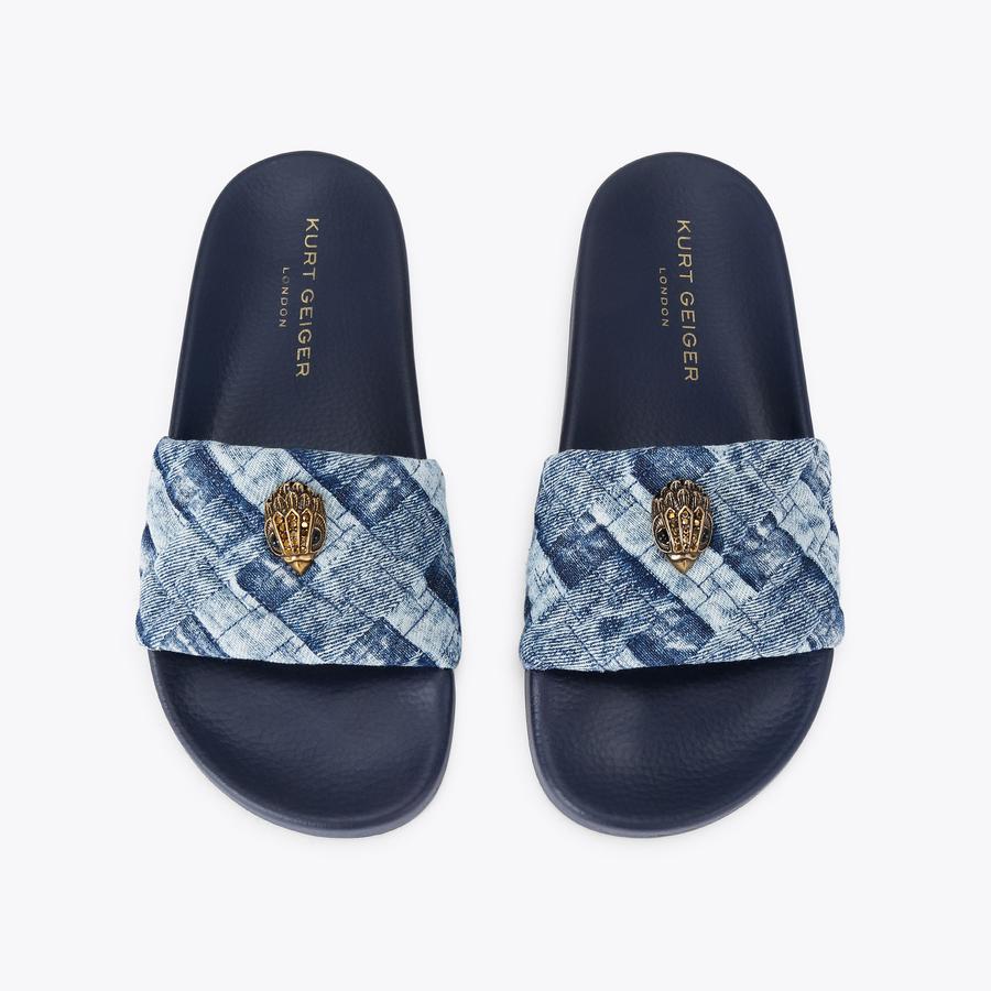Kurt Geiger Meena Eagle Slide – Blue Denim