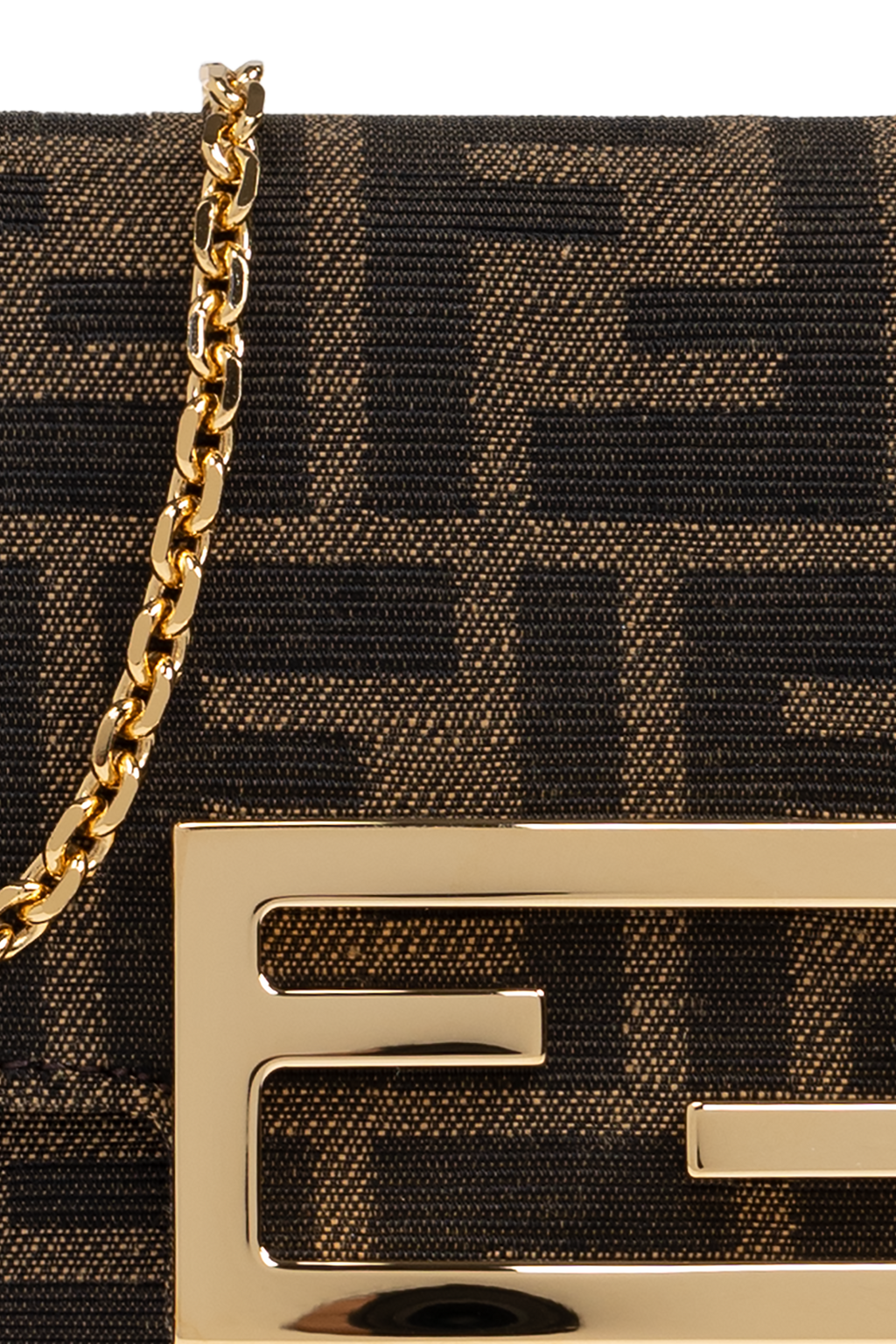 Fendi Wallet On Chain Baguette in Brown FF Jacquard