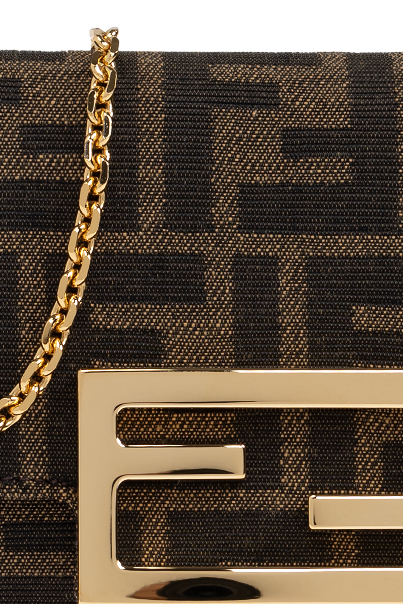 Fendi Wallet On Chain Baguette in Brown FF Jacquard