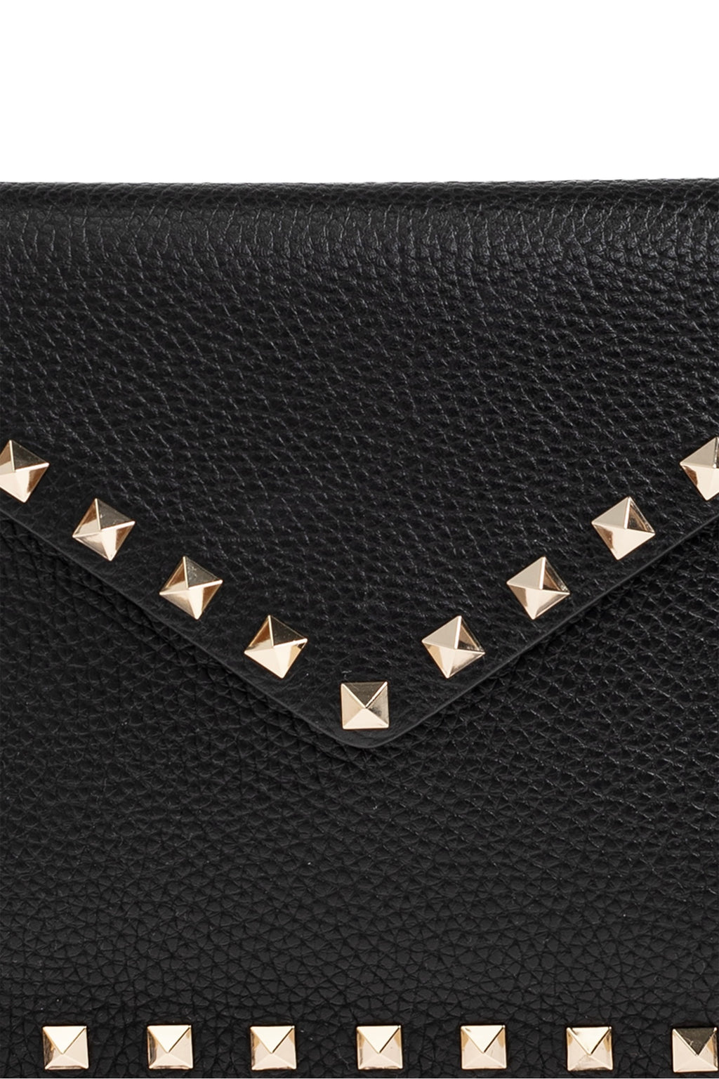 Valentino Garavani Rockstud Grainy Calfskin Pouch – Black