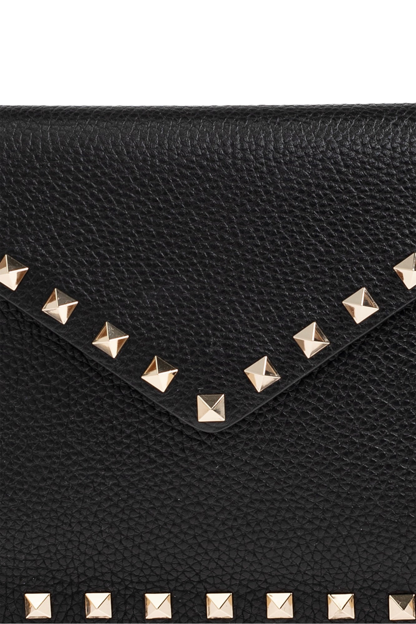 Valentino Garavani Rockstud Grainy Calfskin Pouch – Black