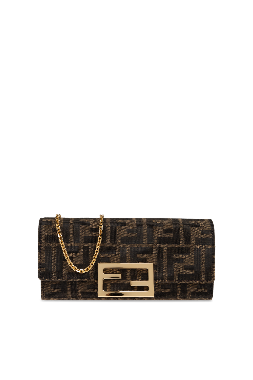 Fendi Wallet On Chain Baguette in Brown FF Jacquard