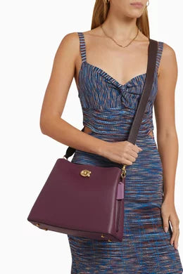 Coach Willow Shoulder Bag in Colorblock – Wine