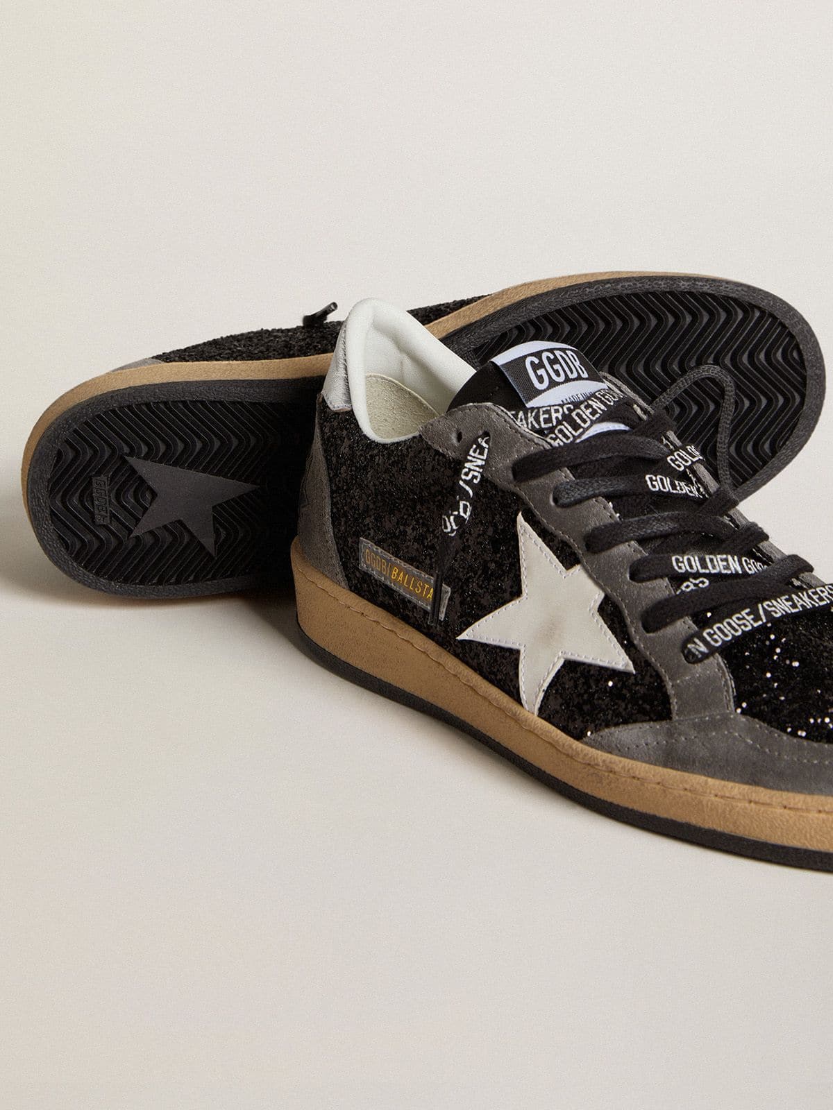 Golden Goose ballstar Black & Grey Glitter Sneakers