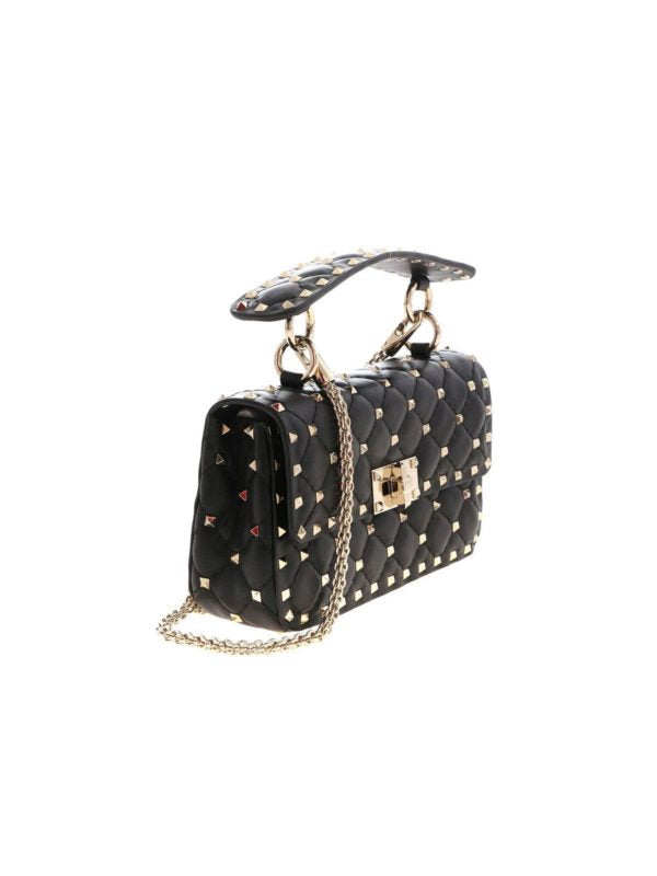 Valentino Garavani Medium Nappa Rockstud Spike Bag – Black