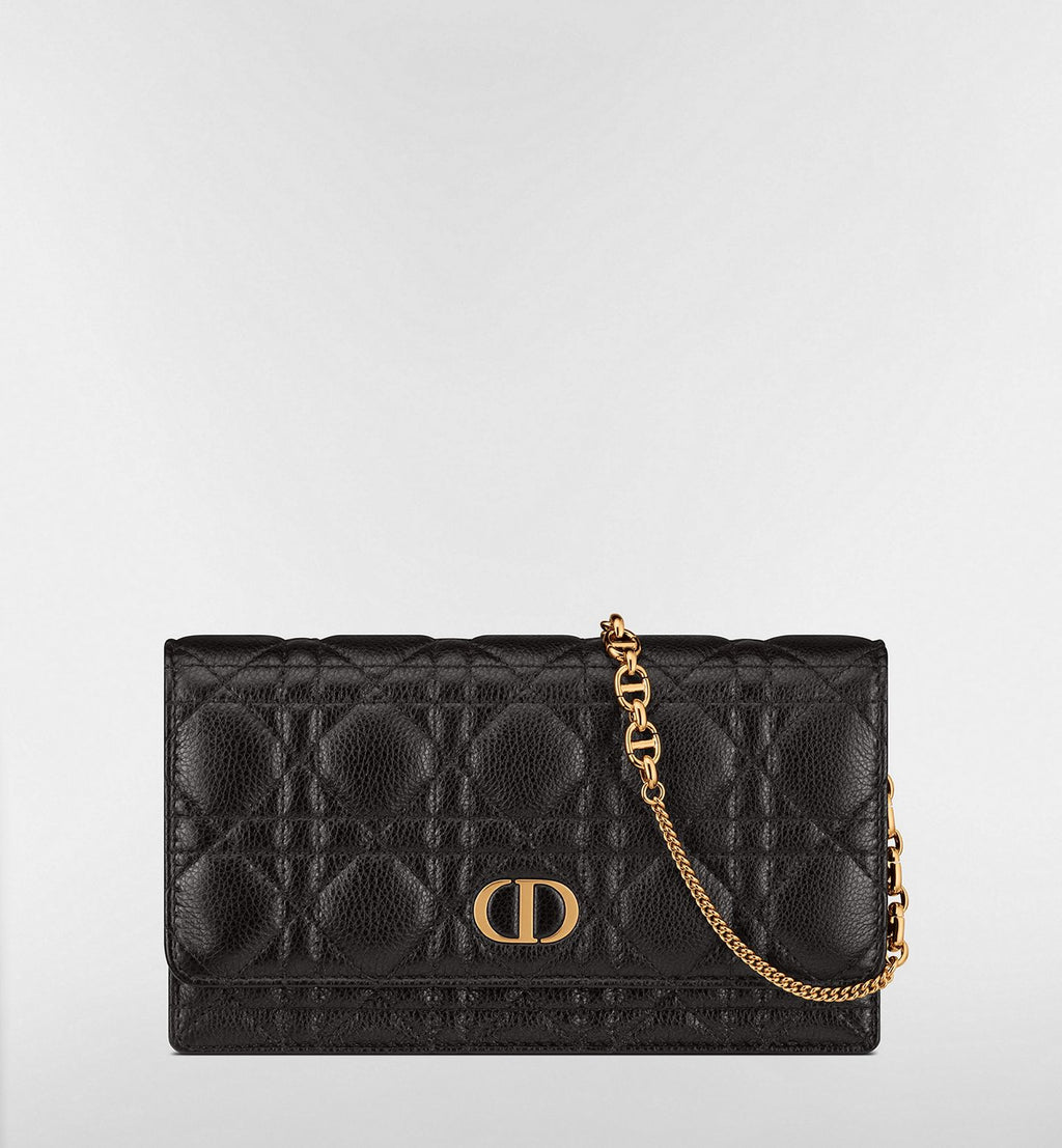 Dior Caro Pouch with Chain – Black