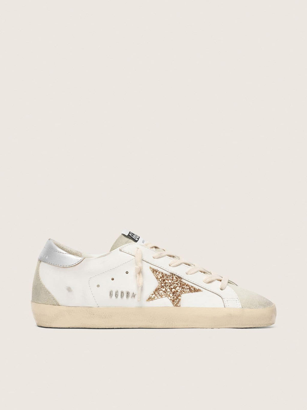 Golden Goose Super-Star Sneakers – White & Gold Glitter