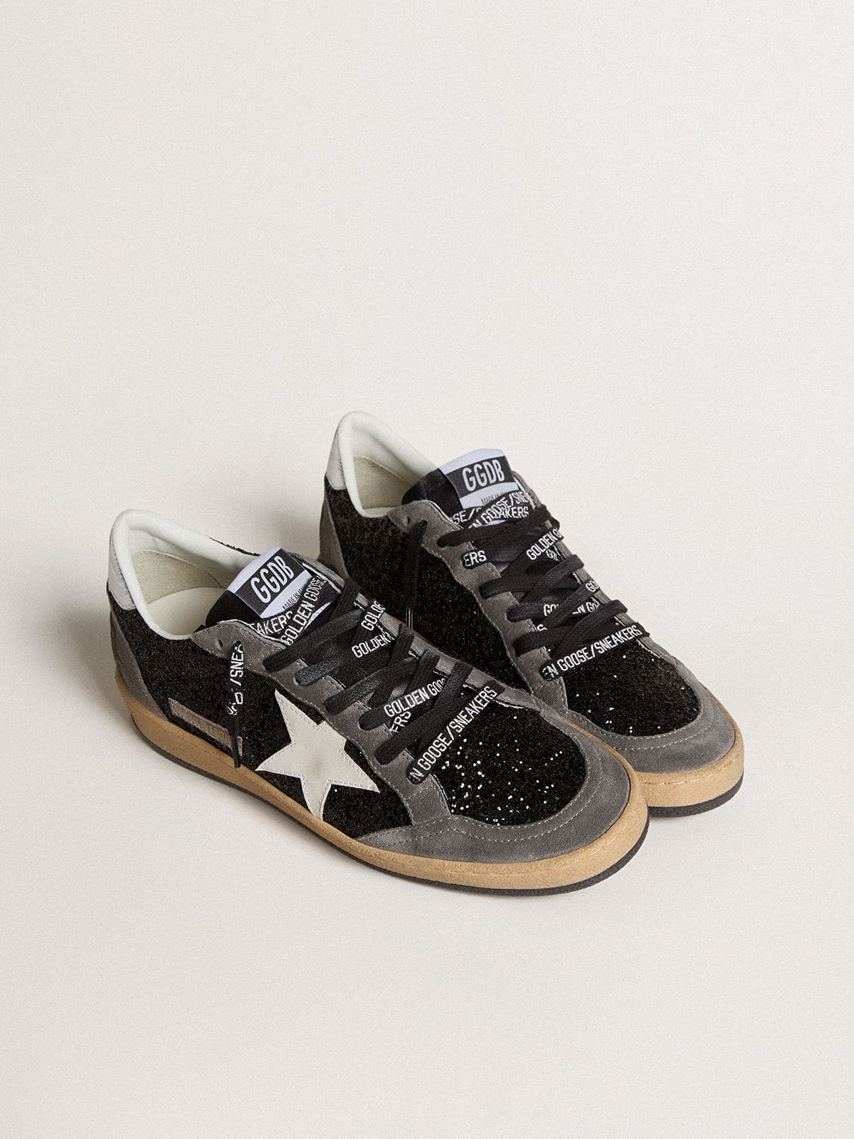 Golden Goose ballstar Black & Grey Glitter Sneakers