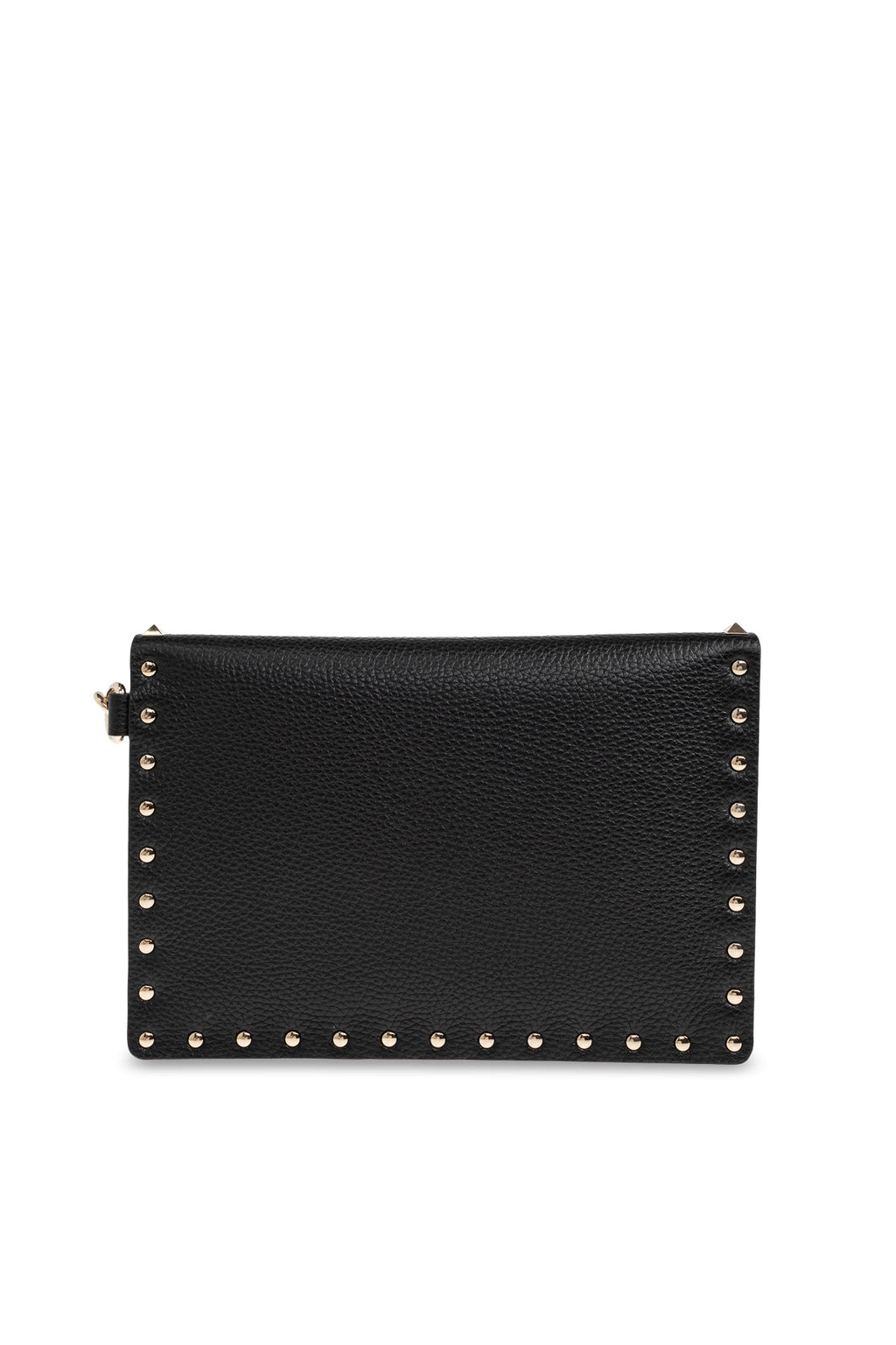 Valentino Garavani Rockstud Grainy Calfskin Pouch – Black