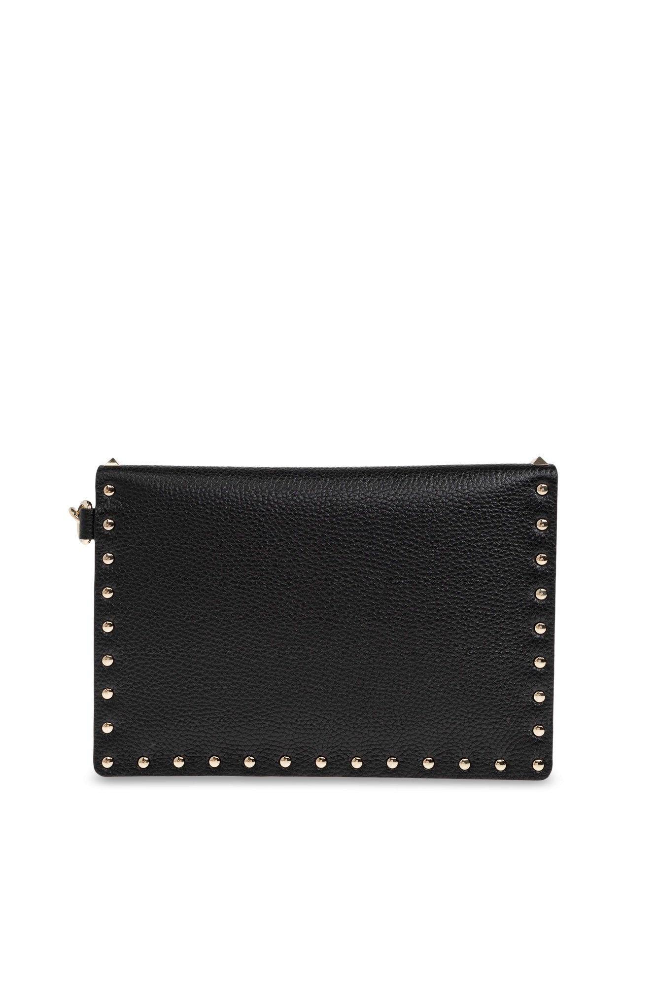 Valentino Garavani Rockstud Grainy Calfskin Pouch – Black