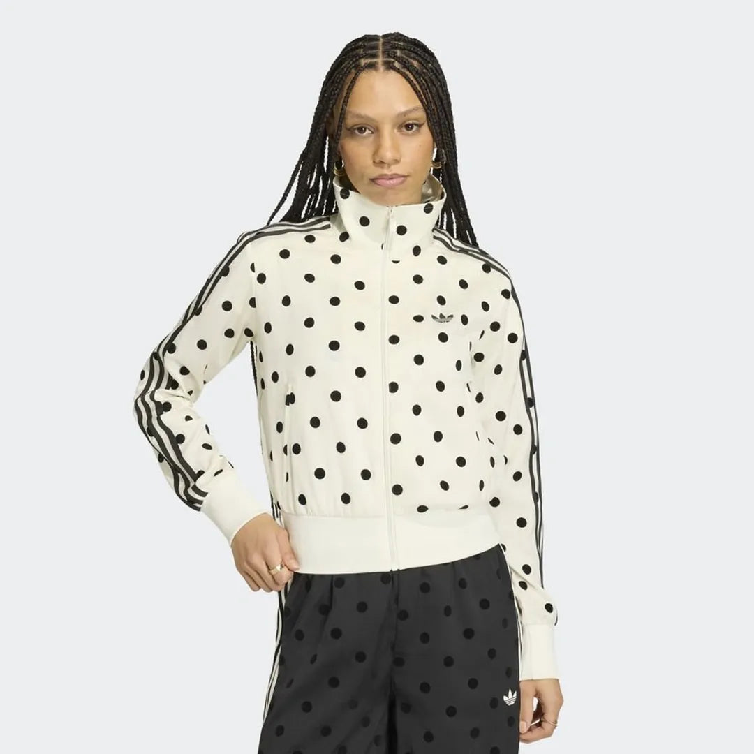 adidas Satin Polka Dots TT Track Top – Off White / Black