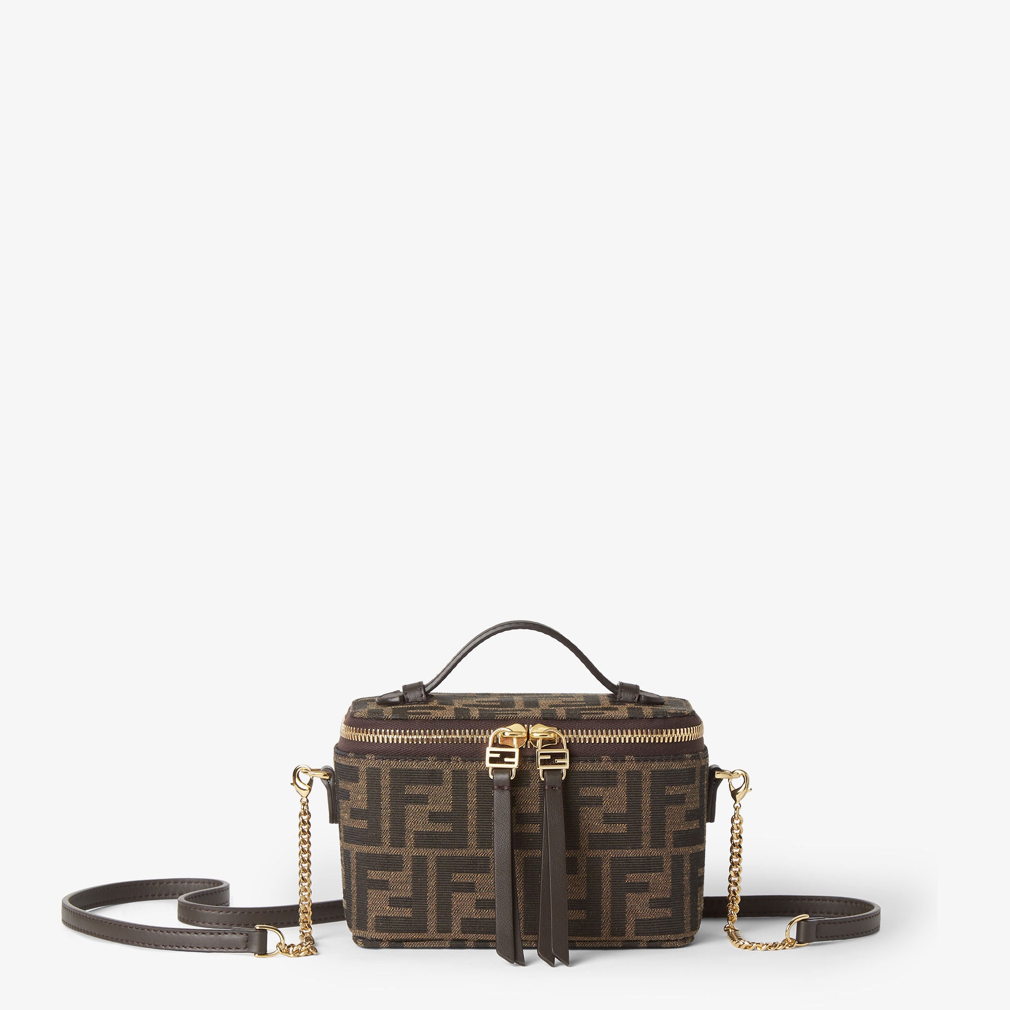 Fendi Vanity FF Jacquard Mini Bag – Tobacco Brown