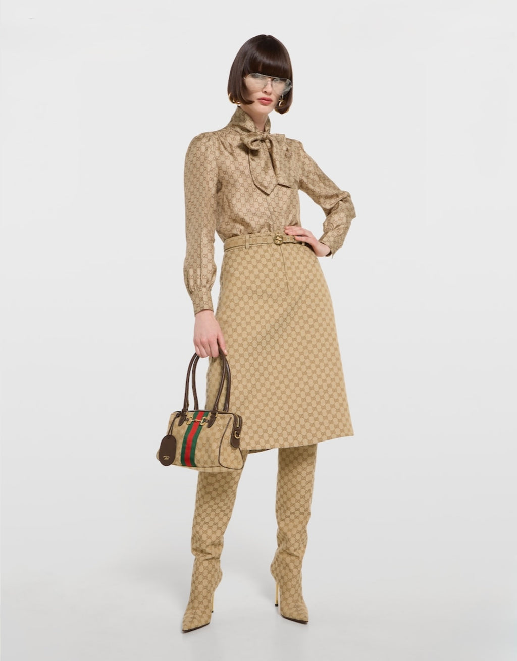 Gucci Borsetto Medium Boston Bag – Sand & Brown GG Canvas