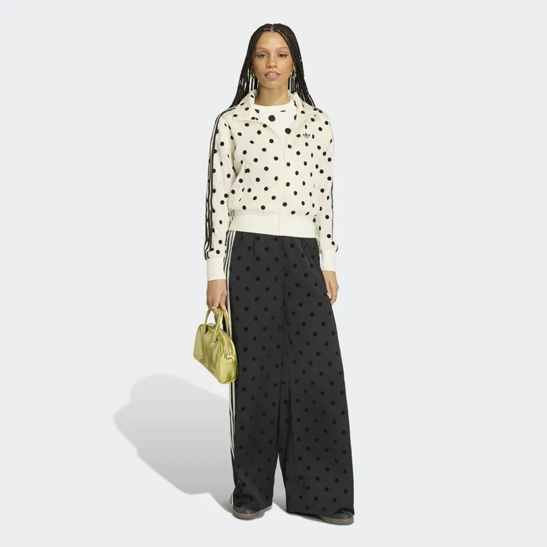 adidas Satin Polka Dots TT Track Top – Off White / Black