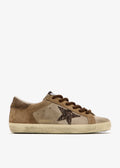 Golden Goose Super-Star Sneakers – Brown Suede & Silver Glitter